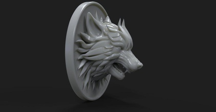 wolf brosche 3d drucken modell tiere 3dexport harz 3dprint 3d print model - Mito3D