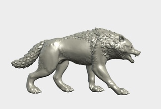 loup figurine wolf canine de la bête statue art déco 3d print model - Mito3D