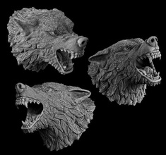 lupo testa gioielleria teste bestia cacciatore mannaro husky creatura cane sorriso ululato natura scienza biologia 3d print model - Mito3D
