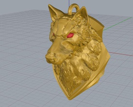 wolf head 14k 2015 583 585 750 999 animal jewell jewelry pendant pendants rhino sculpture wolfpendant zbrush 3d print model - Mito3D