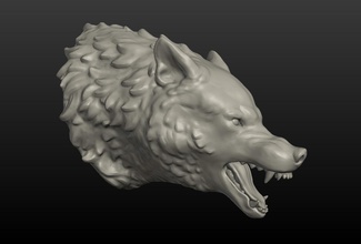 wolf head ii predator stuffed beast grin 3d print model - Mito3D