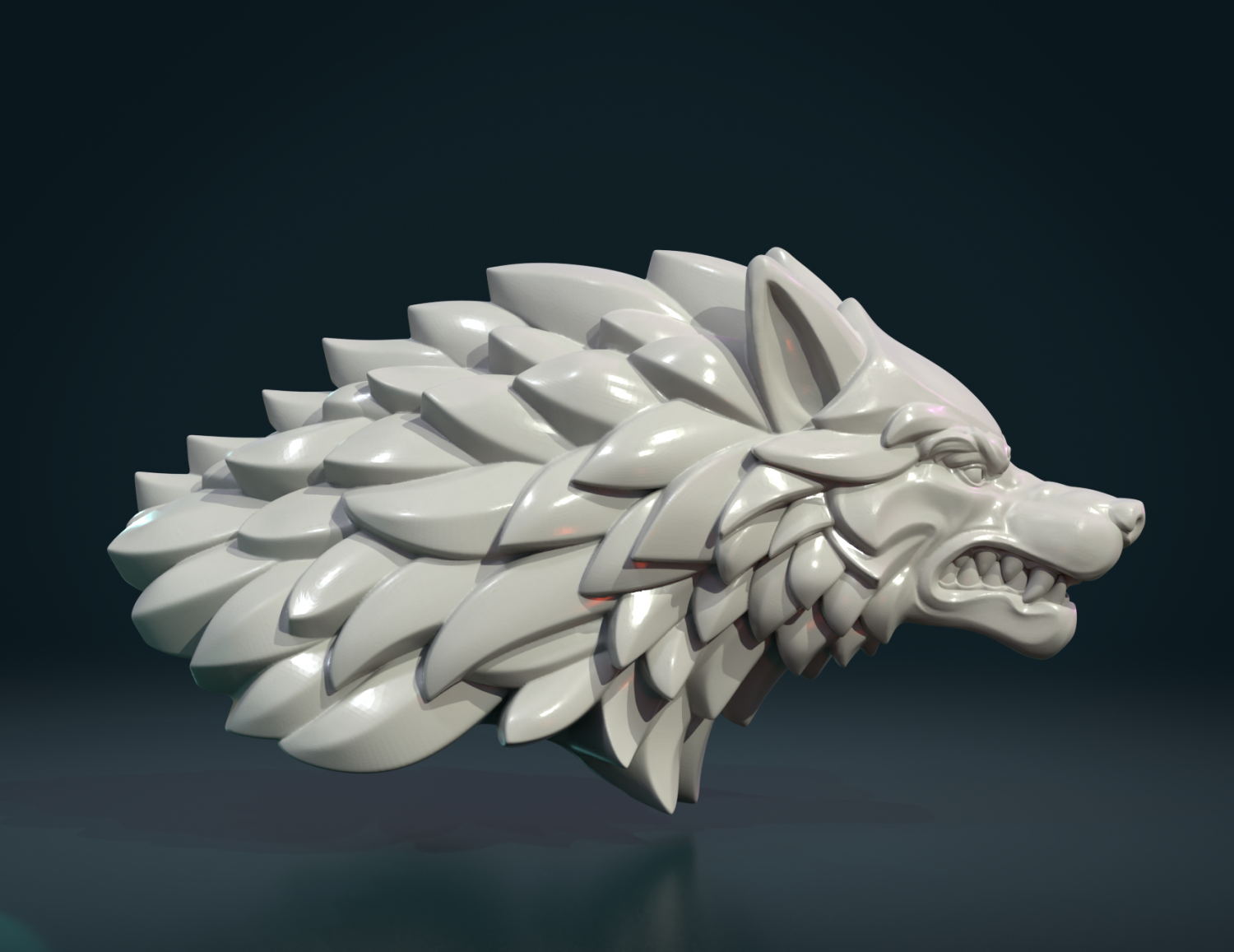 wolf head v 3d print model in sculpture 3dexport carnivora mammal fir canine beast statue 3D print model - Mito3D