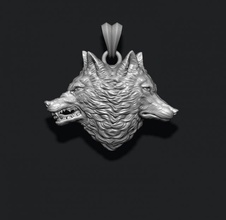 Loup têtes pendentif bijoux argent bijou nature tête obj stl rhinocéros Hommes Masculin Collier loup pendentifs colère colliers rauque garou rottweiler 3d print model - Mito3D