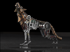 lobo mecánico robot gratis 3d impresión modelo in 3dexport ciencia ficción sf cyborg mecánica 3d print model - Mito3D