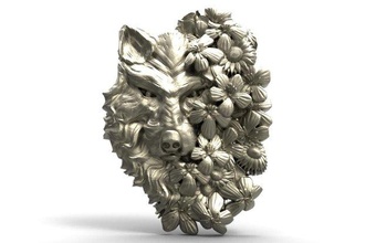 Loup pendentif bijoux bijou art animal 3d print model - Mito3D