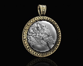 wolf pendant stl printable pendants gold silver platinum animal sterling stylish fashion 3d men women werewolf jungle jewellry 3d print model - Mito3D