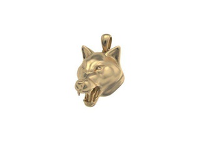 lobo pingente amuleto ouro de a cabeça jóia jóias natureza colar pingentes pendente printable lembrança talismã vray 3d print model - Mito3D