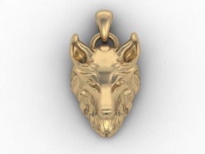 lobo pingente amuleto ouro de a cabeça jóia jóias natureza colar pingentes pendente printable lembrança talismã vray 3d print model - Mito3D