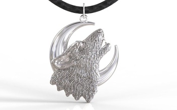 wolf pendant 3d print model in pendants 3dexport wolfman werewolf nature animal beast wild dog 3d print model - Mito3D
