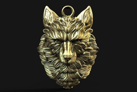 lobo colgante pendiente pendientes joyería joya animal Arte 3d print model - Mito3D