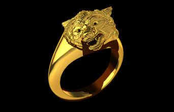 loup de l'anneau wolf gameofthrones les anneaux hommes 3d print model - Mito3D
