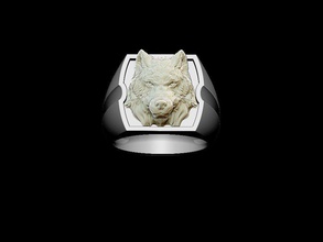 Lobo anel selvagem animal predador joalheria prata arte lobisomem rouco natureza uivo lua céu colar ouro impressão imprimível pingente platina Casamento 3d print model - Mito3D