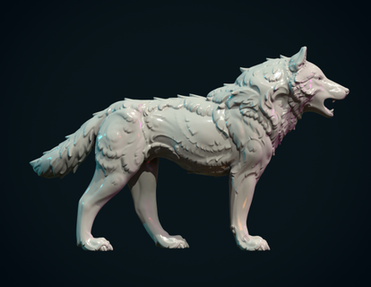 lupo scultura figurine arte bestia mammifero abete statua miniatura canino carnivori 3d print model - Mito3D