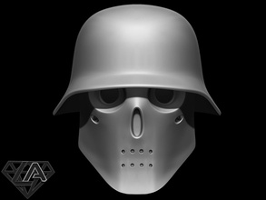 wolfenstein custom helmet 3d print model in game accessories 3dexport mask airsoft cosplay warrior toy armor armour knight 3d print model - Mito3D