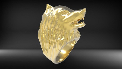 wolfring wolf de l'anneau sculpter zbrush or d'argent la conception 3d print model - Mito3D