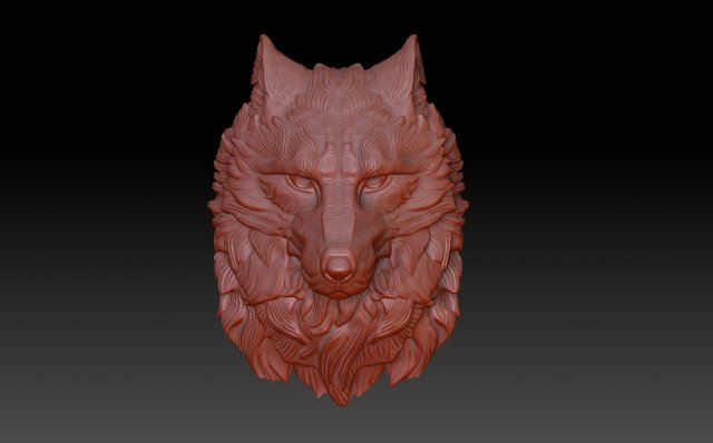 lobos cabeza 3d impresión modelo in 3dexport lobo animales cnc alivio bas relief lupus coyote wolf like 3D print model - Mito3D
