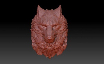wolfs kopf 3d drucken modell 3dexport wolf wolfskopf tiere cnc linderung bas relief lupus kojote like 3d print model - Mito3D