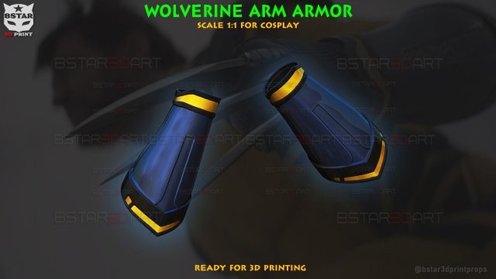 wolverine arm armor - marvel cosplay 3d print model in toys 3dexport mask claw weapon armarmor deadpool gloves halloween games 3d print model - Mito3D