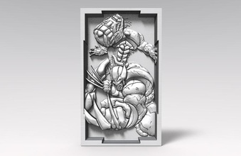 wolverine bas relief cnc 3d yazdır model in işaretler logolar 3dexport hayret yenilmezler örümcek adam x men komik kahraman süper mutant demir süpermen işaret 3d print model - Mito3D