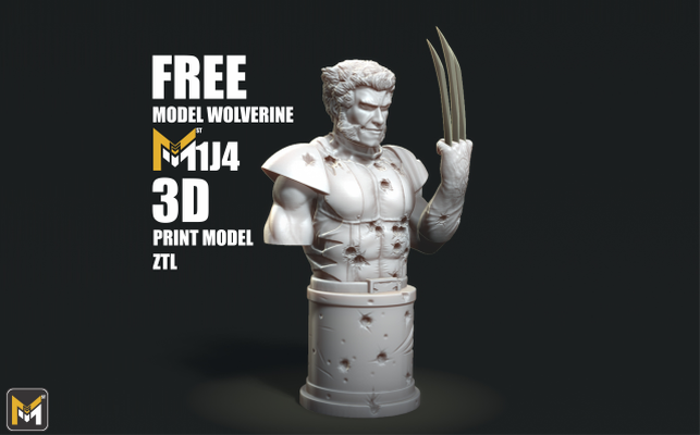 wolverine bust 3d print stl free model in man 3dexport lobezno aguja dinamica emilio garra logan xmen marvel comics 3d print model - Mito3D