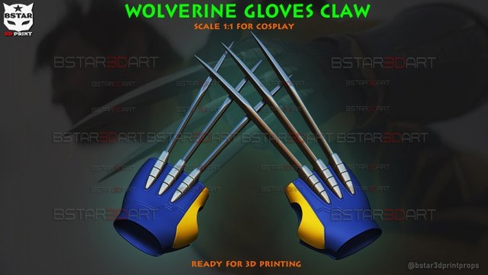 wolverine gloves claw weapon - marvel cosplay 3d print model in toys 3dexport mask armarmor armor deadpool halloween arm games 3d print model - Mito3D