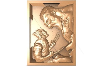 carcajou ponton cnc merveille soulagement bas relief art bande dessinée homme araignée super héros 3d print model - Mito3D
