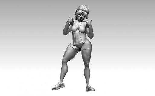donna carattere ala anime cartone animato capelli vestito corno zb zbrush forte uomo miniature bodybuilder arte sculture satana demone fascino bikini 3d print model - Mito3D