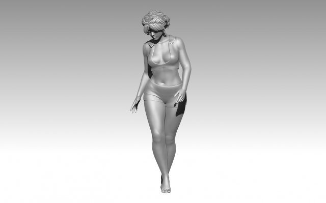 Frau Charakter Flügel Anime Karikatur Haar Kleid Horn zb zbrush stark starker Miniaturen Bodybuilder Kunst Skulpturen Satana Dämon Glanz Bikini 3D print model - Mito3D