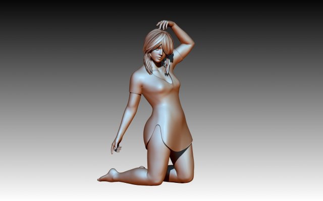 mujer personaje ala anime dibujos animados cabello vestido cuerno zb zbrush fuerte hombre miniaturas carrocero Arte esculturas satana demonio glamour bikini 3D print model - Mito3D