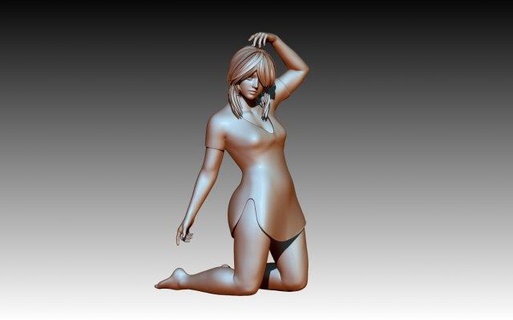 mulher mulher mulher personagem asa anime desenho animado cabelo vestir chifre zb zbrush Forte homem forte miniaturas fisiculturista arte esculturas satana demônio glamour bikini 3d print model - Mito3D