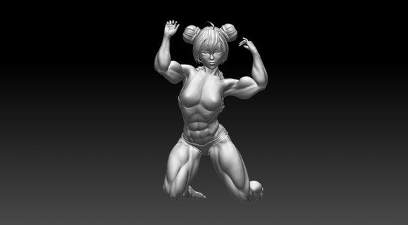 Frau weiblich Mädchen Schwarzenegger Zahl Bodybuilding Muskel Fitnessstudio Fitness Sport passen Muskeln Bodybuilder Miniaturen starker klassisch arnoldclassic Skulptur Bildhauerei 3d print model - Mito3D
