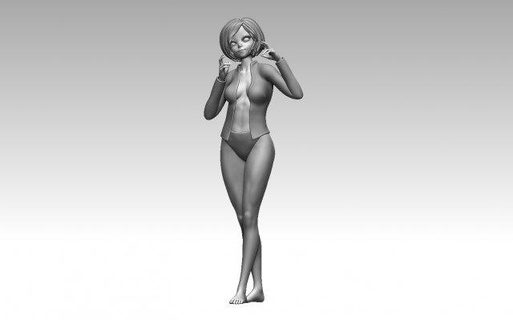Frau Charakter Flügel Anime Karikatur Haar Kleid Horn zb zbrush stark starker Miniaturen Bodybuilder Kunst Skulpturen Satana Dämon Glanz Bikini 3d print model - Mito3D