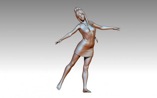 Frau Ballett Tänzer Charakter Flügel Anime Karikatur Haar Kleid Horn zb zbrush stark starker Miniaturen Bodybuilder Kunst Skulpturen Satana Dämon Glanz Bikini 3d print model - Mito3D