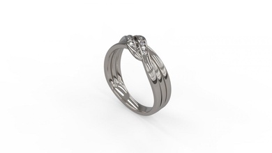 mujer banda anillo 100 oro joya joyería plata imprimible diamante Moda Boda solitario zafiro rubí amor 3d print model - Mito3D