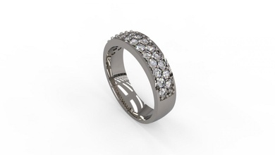 mulher banda anel 117 ouro jóia joalheria prata imprimível diamante moda Casamento solitário Saphire rubi 3d print model - Mito3D
