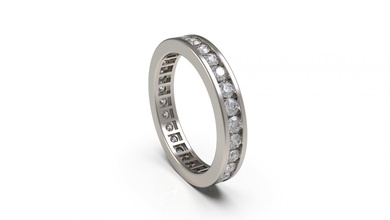 mujer banda anillo 86 3d impresión modelo in anillos 3dexport oro joya joyería plata imprimible diamante moda boda solitario zafiro rubí amor 3d print model - Mito3D