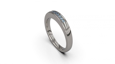 femme bande bague 88 or bijou bijoux argent imprimable diamant mode mariage solitaire saphir rubis l'amour 3d print model - Mito3D