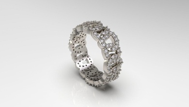 mujer banda anillo 94 oro joya joyería plata imprimible diamante Moda Boda solitario zafiro rubí amor 3d print model - Mito3D