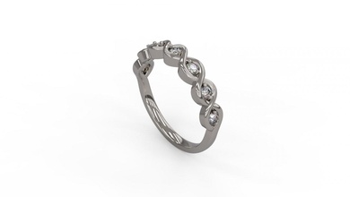 femme bande mariage bague 123 or bijou bijoux argent imprimable diamant mode solitaire saphir rubis l'amour 3d print model - Mito3D