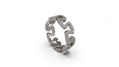 femme bande mariage bague 47 or bijou bijoux argent imprimable diamant mode solitaire saphir rubis 3d print model - Mito3D