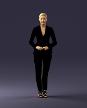 woman black suit 0322 3d print ready scan model polygon 3dprint human male realistic posed character people miniatures man child style success outfit fashion 3d print model - Mito3D