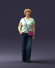 woman blue blouse 0043 3d print ready scan model polygon 3dprint human male realistic posed character people miniatures man child style success outfit fashion 3d print model - Mito3D
