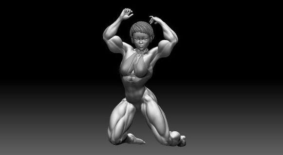 Frau Körper Baumeister weiblich Mädchen Schwarzenegger Zahl Bodybuilding Muskel Fitnessstudio Fitness Sport passen Muskeln Bodybuilder Miniaturen starker klassisch arnoldclassic Skulptur Bildhauerei 3d print model - Mito3D