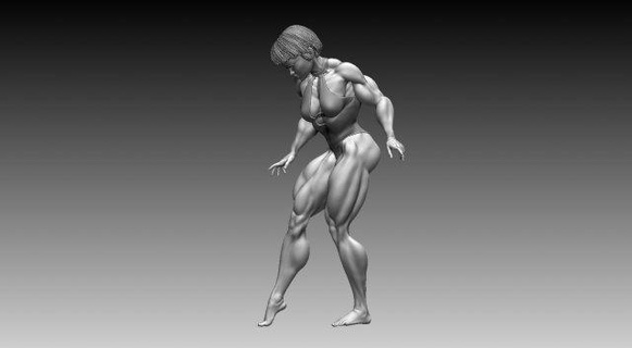 Frau Körper Baumeister weiblich Mädchen Schwarzenegger Zahl Bodybuilding Muskel Fitnessstudio Fitness Sport passen Muskeln Bodybuilder Miniaturen starker klassisch arnoldclassic Skulptur Bildhauerei 3d print model - Mito3D