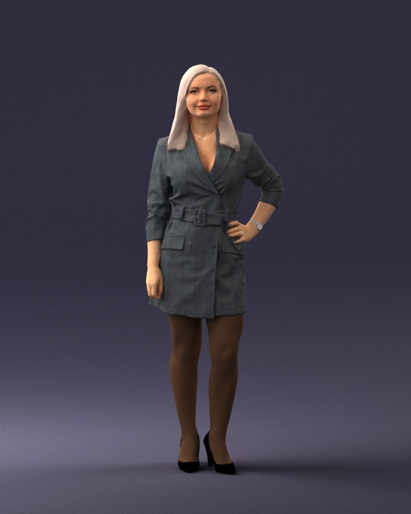 woman casual 0122-3 3d print ready scan model polygon 3dprint human male realistic posed character people miniatures man child style success outfit fashion 3D print model - Mito3D