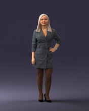 woman casual 0122-3 3d print ready scan model polygon 3dprint human male realistic posed character people miniatures man child style success outfit fashion 3d print model - Mito3D