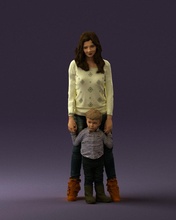 woman kidin winter style 0586 3d print ready model in 3dexport scan polygon 3dprint human male realistic posed character people miniatures man child mother mom childs kid 3d print model - Mito3D