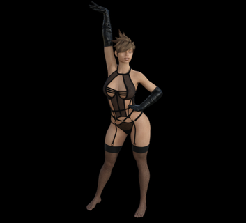 femme lingerie pose 3d print model - Mito3D