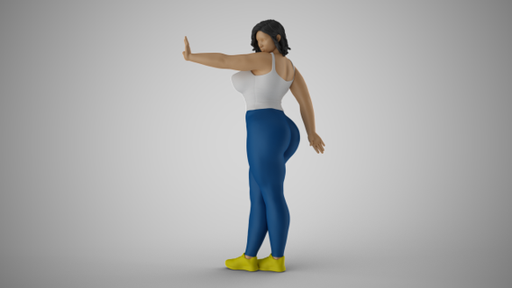 woman making gesture 3d print model beautiful beauty body female fresh girl green happy health natural palm perfect pretty shirt spring women young miniatures 3d print model - Mito3D