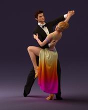 woman man dancing 0626 3d print ready scan model polygon 3dprint human male realistic posed character people miniatures child love relationship couple romance 3d print model - Mito3D